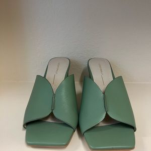 Never worn/brand new Intentionally Blank Leather Kamika Mules in Sage
